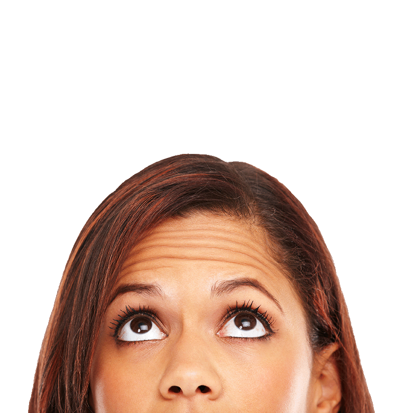 wide eyed looking up